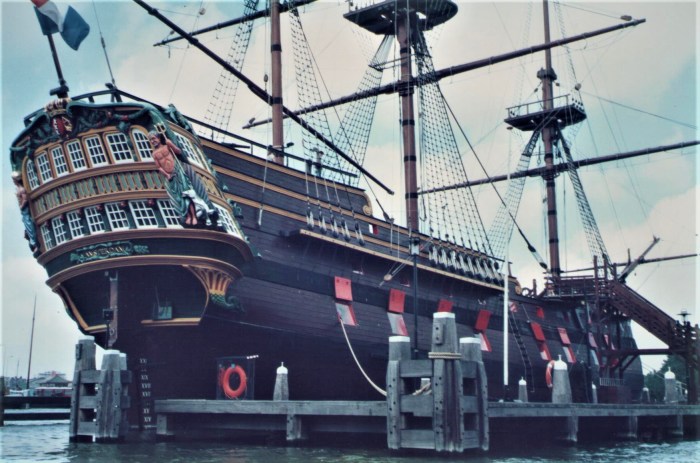 Old Ship in Amsterdam in the Canal